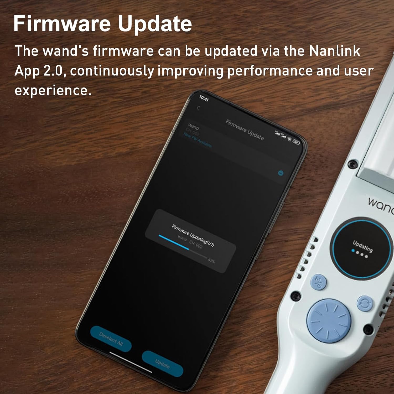 NANLITE Wand 30W RGB Full-Color Handheld Fill Light, 2700-7500K Dual Color Temperature, Bluetooth App Control, Suitable for Vlogging/Livestreaming/Portrait Photography (Mint Blue)