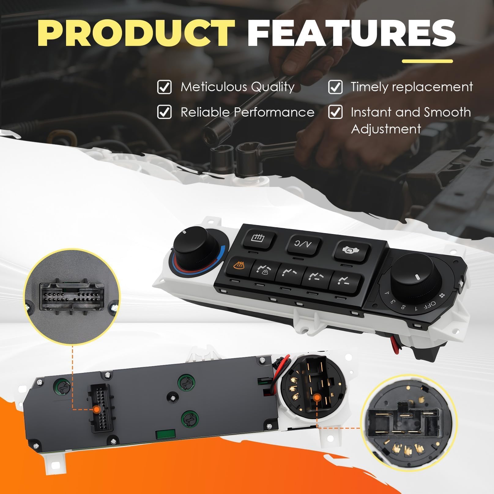 599-268 HVAC A/C Riscaldatore Climate Control Pannello Compatibile con Accord 1998-2000 Odyssey AC Condizionatore Interruttore 1998-2004 2.3L 3.0L 3.5L V6 L4 Sostituire 9600-S84-A01ZA