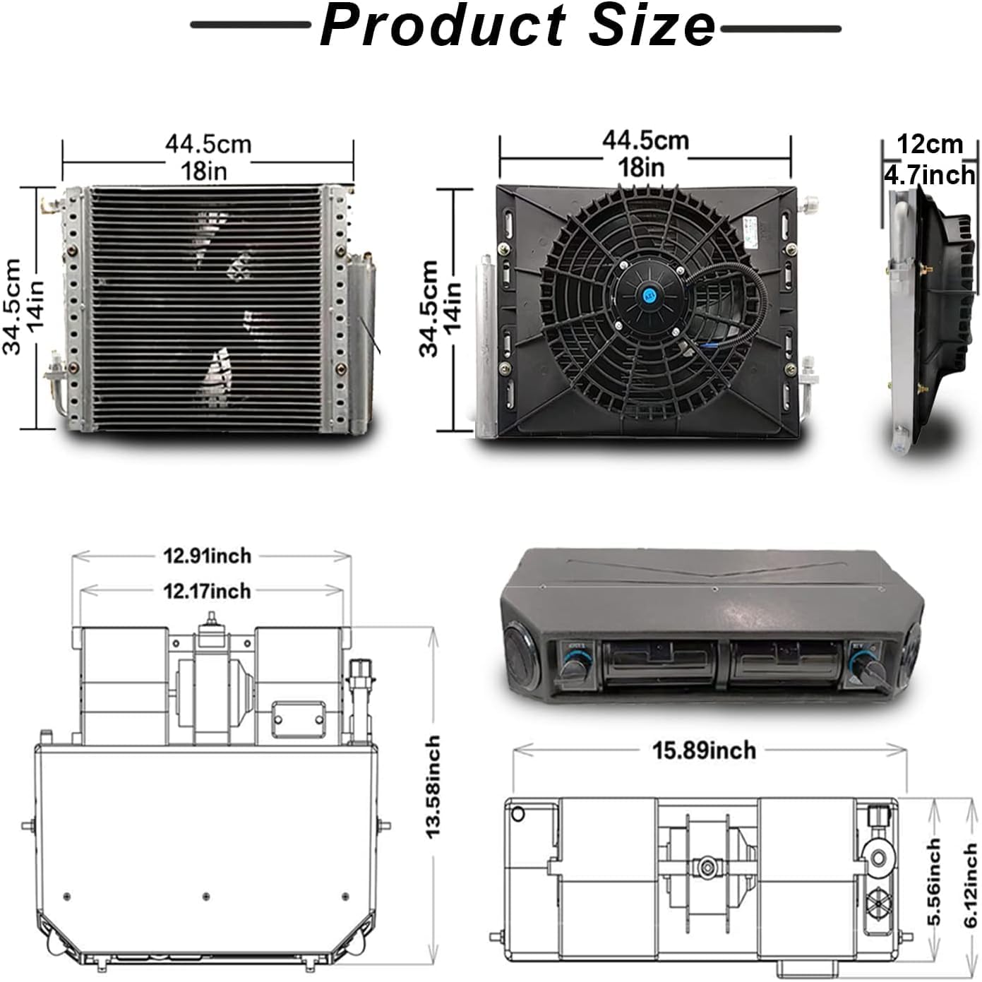 Aire acondicionado universal para debajo del salpicadero, sistema de refrigeración eléctrico compacto para furgonetas, caravanas, camiones, autocaravanas, barcos y autobuses