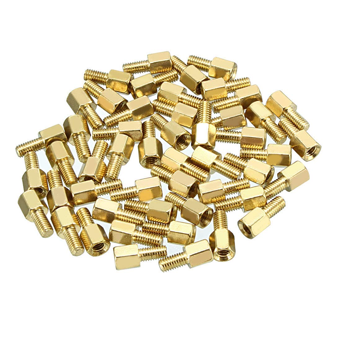 50pcs M3 5+6mm Female Male Thread Brass Hex Standoff Spacer Screws PCB Pillar-image-44