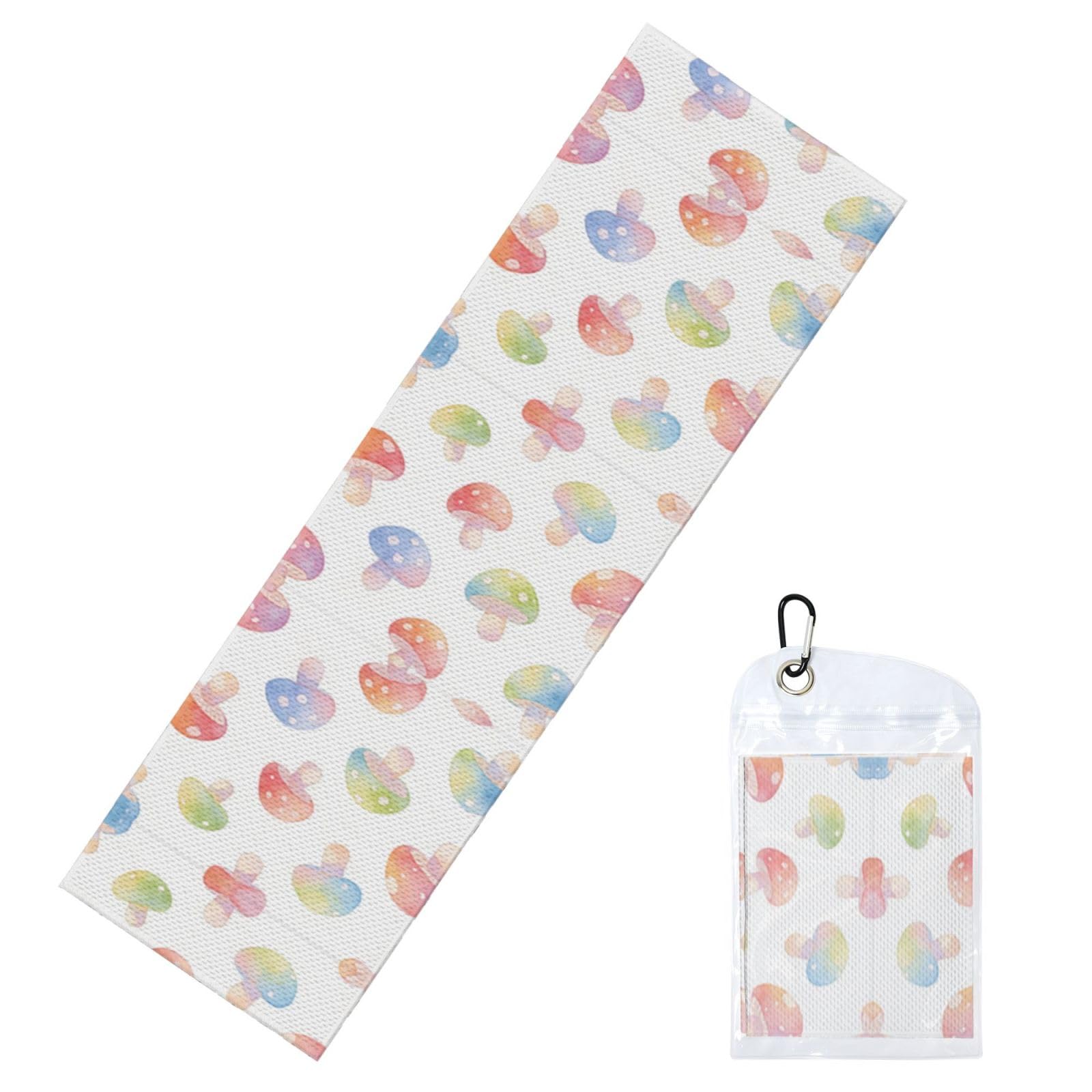 DUYIOKH Pastel Mushroom Print Cooling Towel, Portable Towel for Gym Workout Golf Beach World Cup Sports Hot Weather