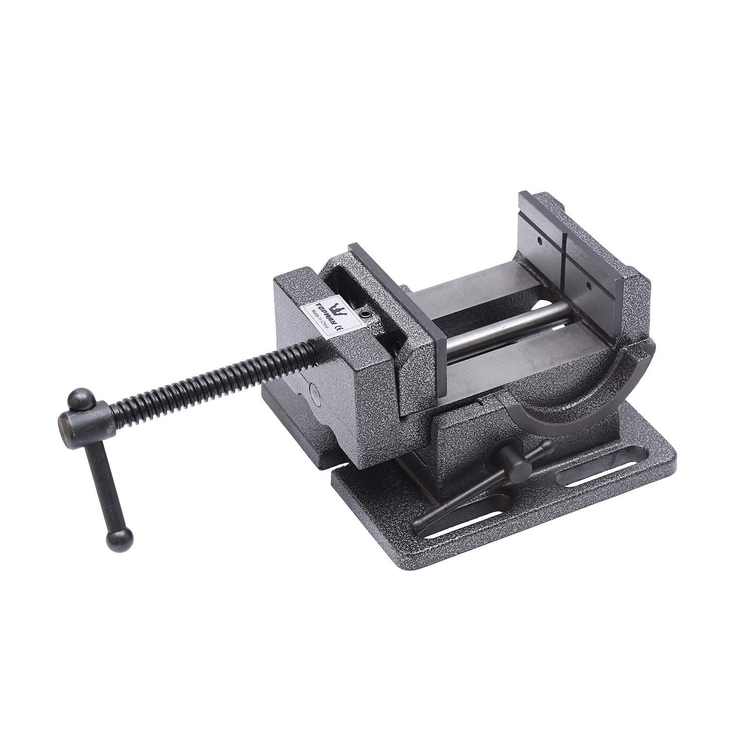 TOPWAY Étau de Perceuse à Colonne Inclinable 4" 100mm, Professionnel Étau à Pince d'angle Inclinable Pince d'établi de Table de pour Travail en Acier