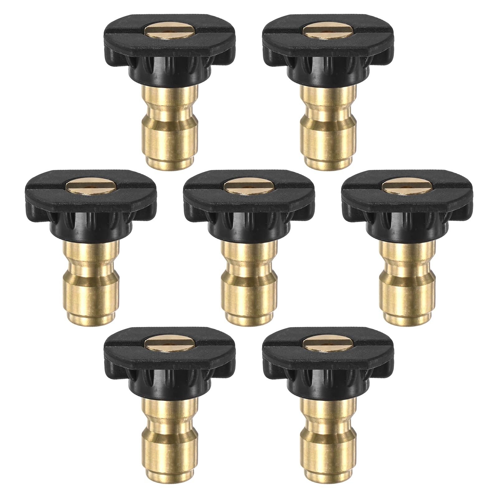 M METERXITY 7PCS Pressure Washer Spray Nozzle Tips, 1/4 Inch Quick Connect, 4000PSI Soap Power Washer Nozzles Attachments Head for Car/Glass/Wall/Exterior Surface [Black]