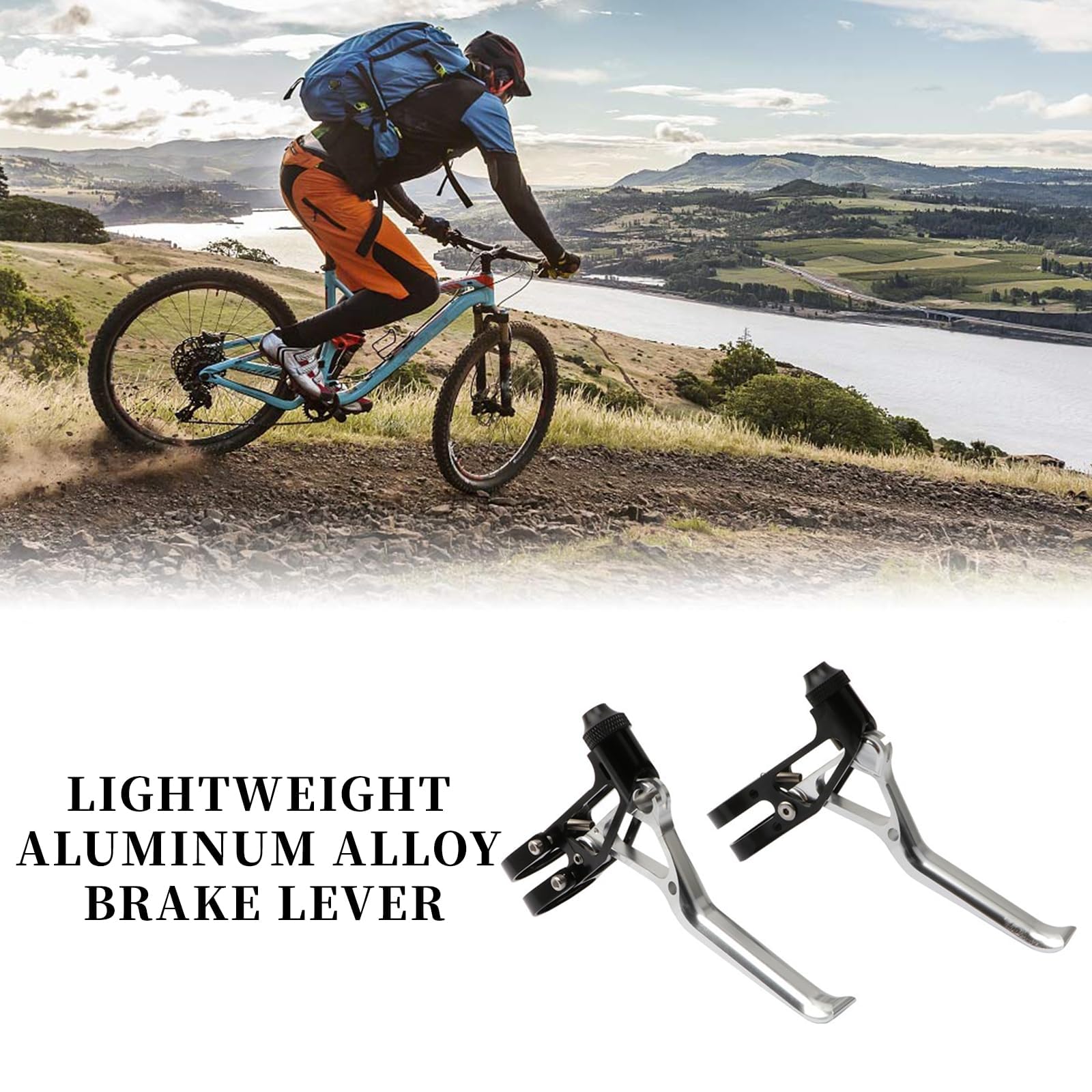 1 paio di leve del freno per bicicletta, ultraleggere, CNC, per BMX, bici da corsa, per MTB, mountain bike, bici da corsa, manubrio del freno (argento)