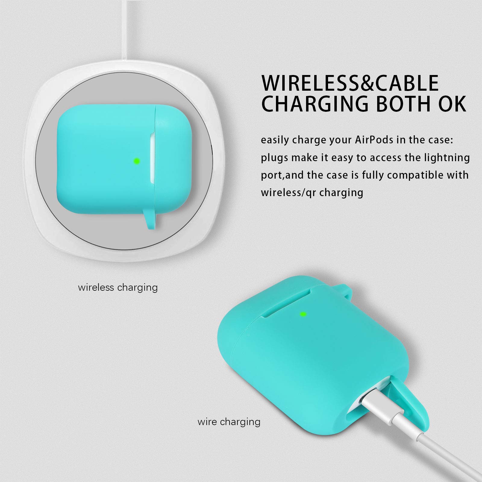 Custodia In Silicone KOKOKA Per AirPods 2 E 1 – Rossa Watermelon, Con Moschettone E LED Visibile, Antipolvere - 4