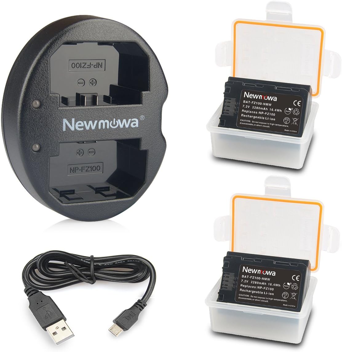 Newmowa Replacement Battery and Charger for Sony NP-FZ100