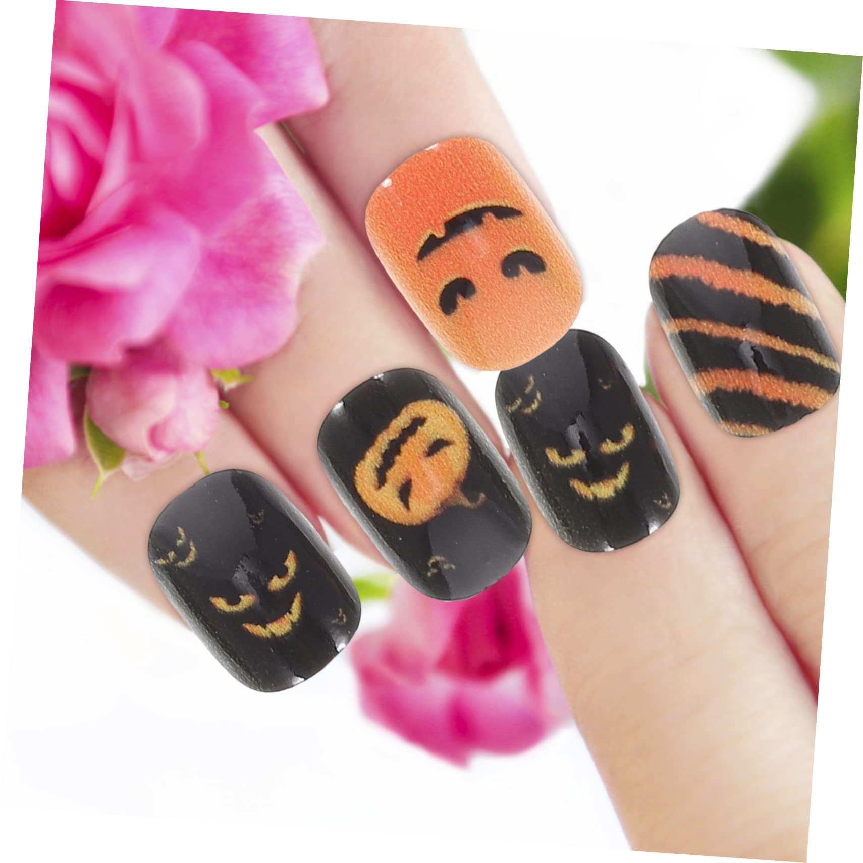 Beavorty 384 Piezas Pieza De Uñas Puntas De Uñas De Halloween Bricolaje Uñas Falsas Palos De Muestra De Uñas Postizas Uñas Postizas Largas Cobertura Completa Bolsa De Fiesta Acrílico Niño