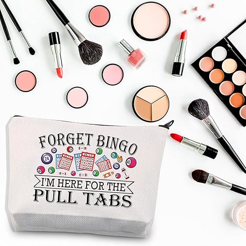 Miniatura 3 de BDPWSS Bolsa de maquillaje de bingo Forget Bingo I'm Here for the Pull Tabs Bingo Game Regalo para los amantes del juego de bingo Bolsa con