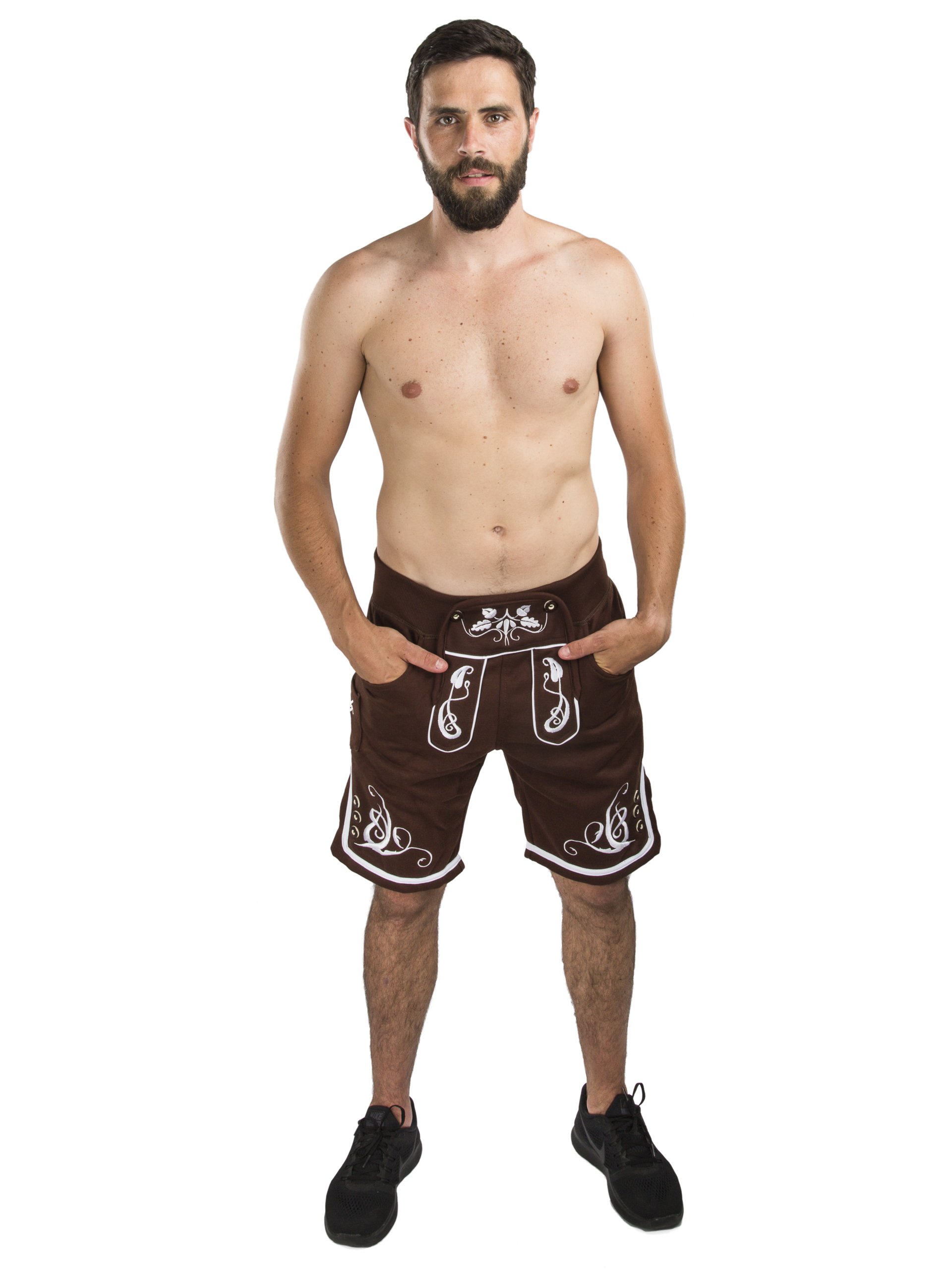 Lederhosen da Jogging da Uomo - Pantaloni da Jogging Ricamati - Trachtenhose Oktoberfest - Schöneberger Trachtenlederhose
