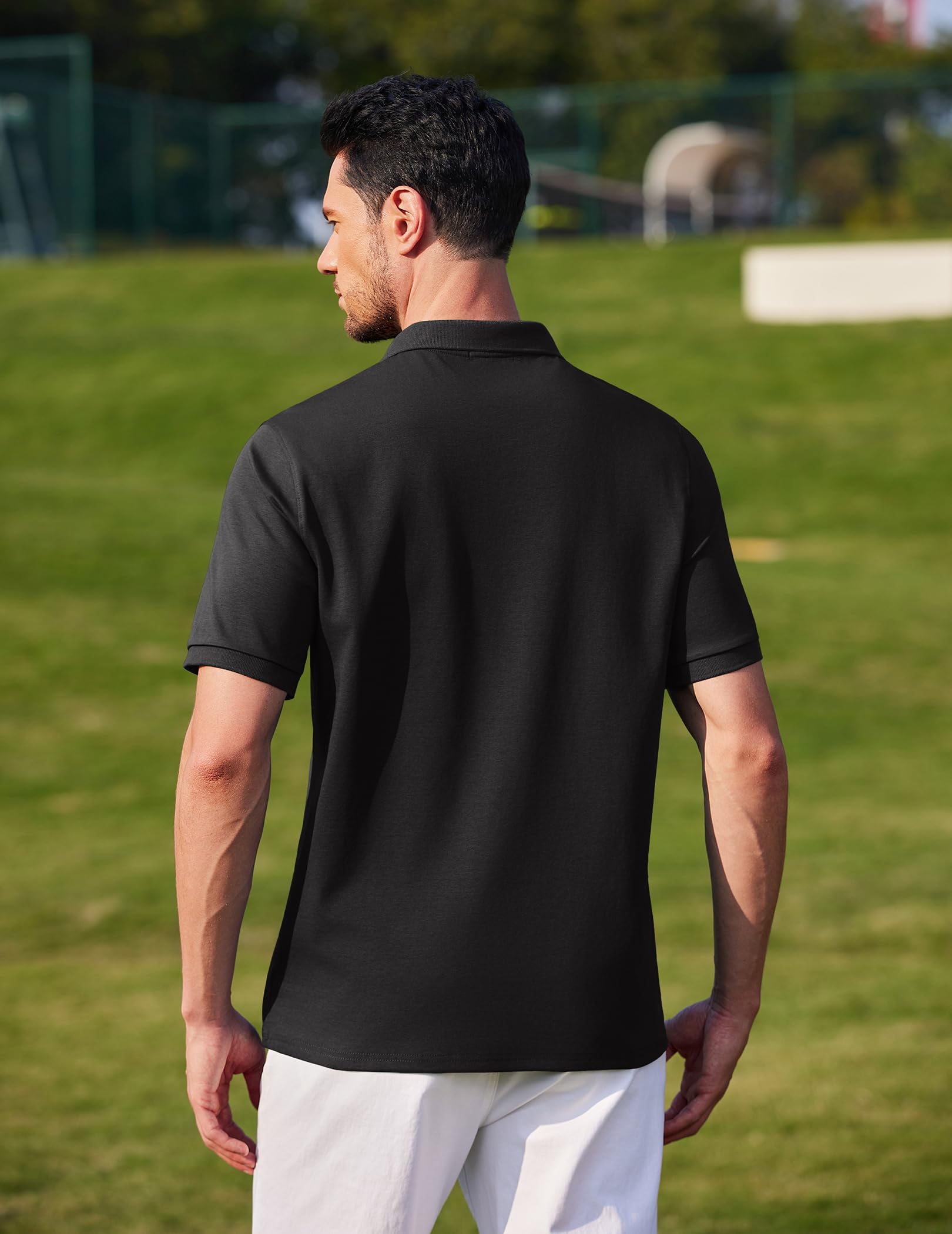COOFANDY Polo Hombre Manga Corta de Algodón Básico Polo de Golf Casual Verano - 4