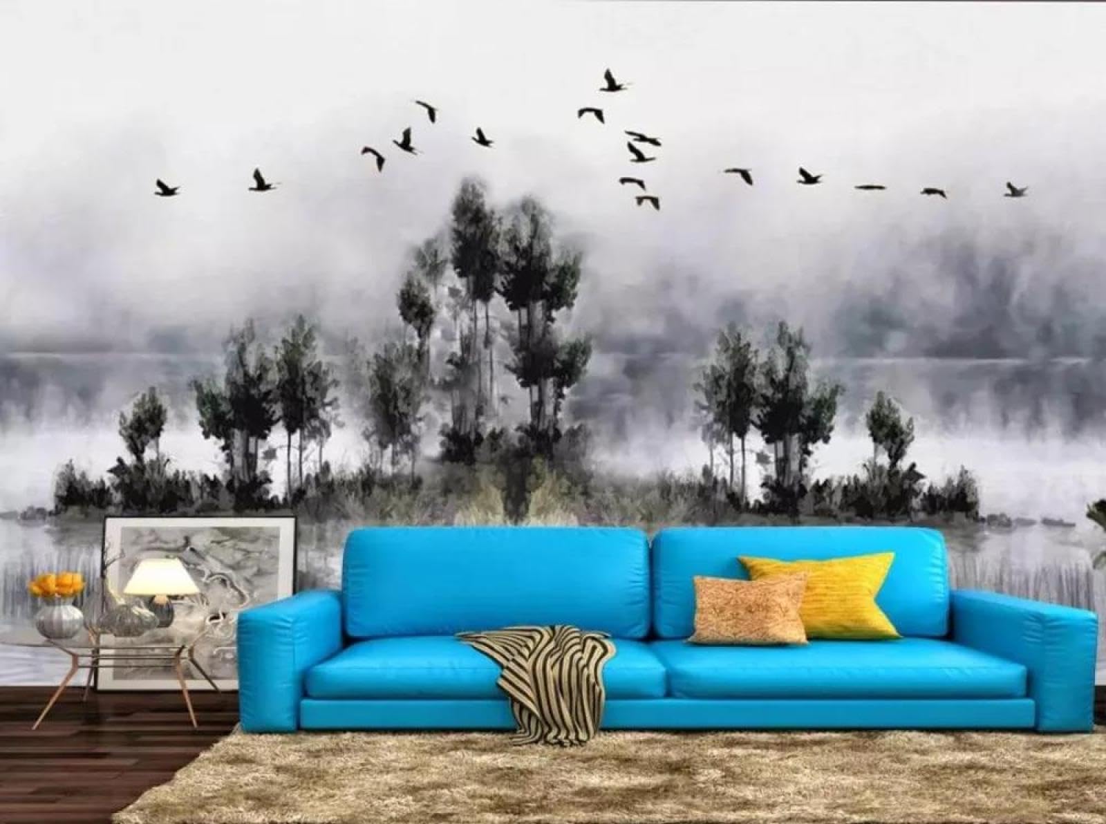 Papier peint mural 3d tissu non tissé salon chambre à coucher ILIYA