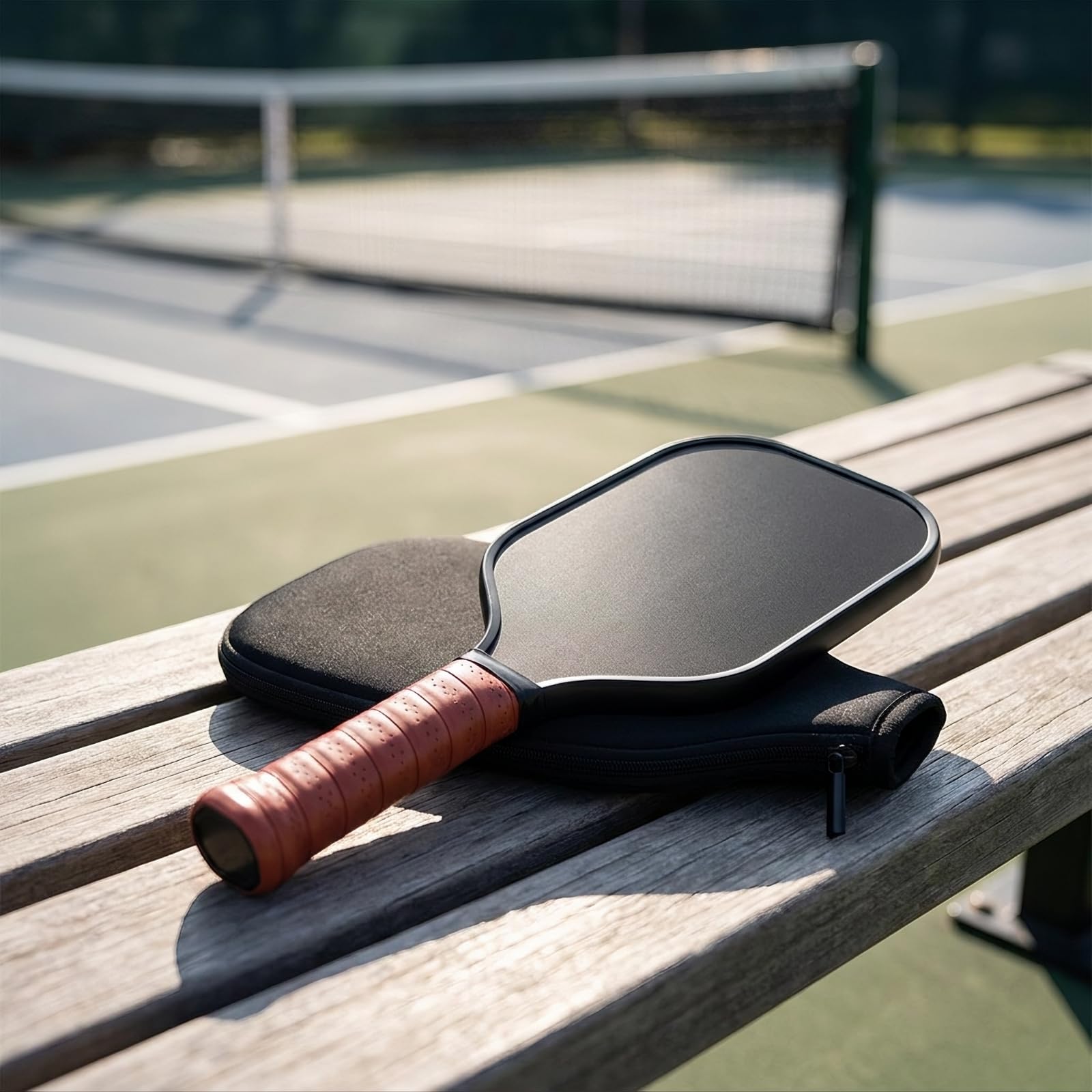 Ausgewogen Pickleball-Trainingsschläger | Matt, stoßdämpfend, Pickleball-Schläger mit Hülle, für Sportplatz