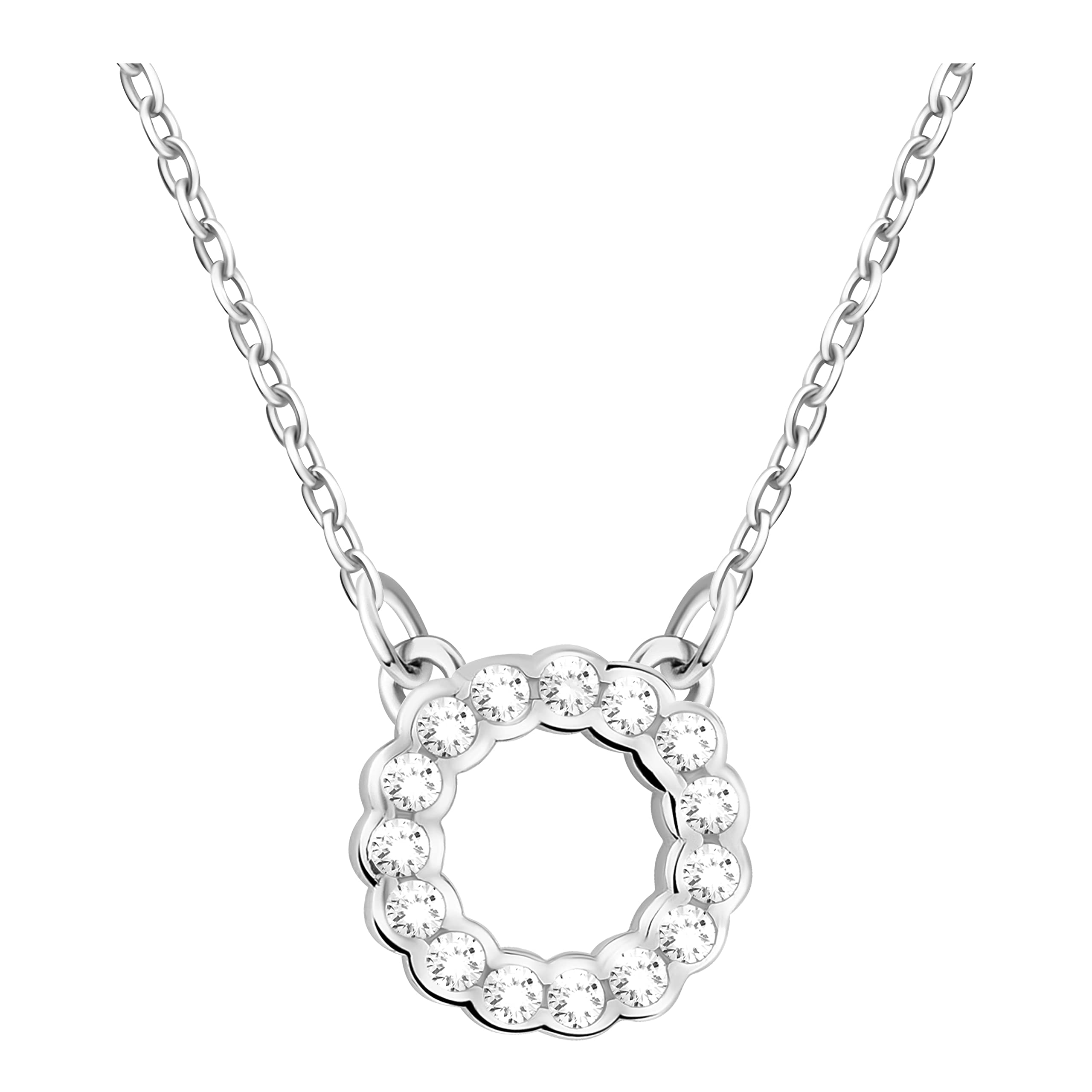 Collana fiore in Argento Zirconi verde smeraldo |Via Condotti Store
