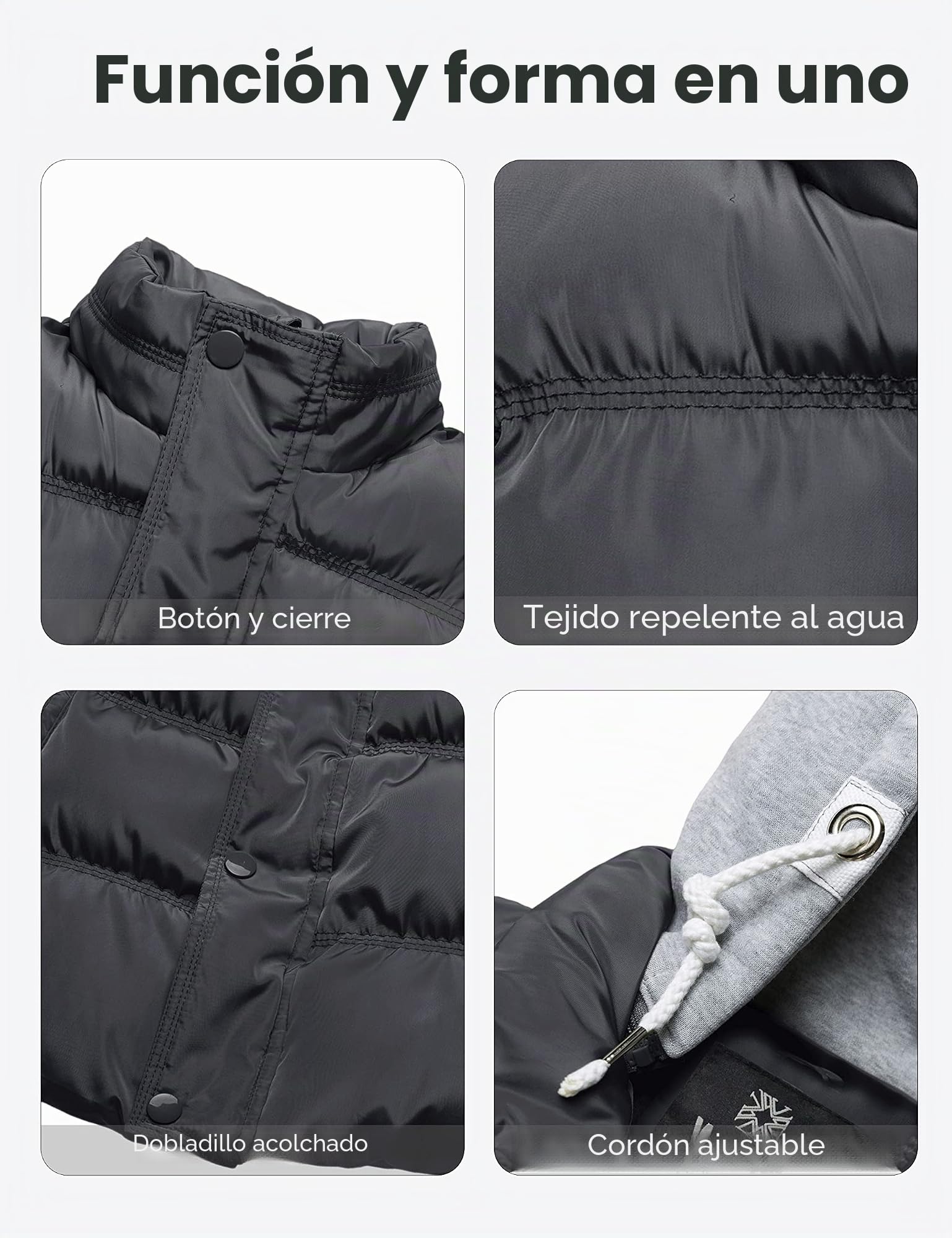 Wantdo Chaleco Acolchado de Algodón para Mujer Chaleco Cálido de Invierno Calentador de Cuerpo con Capucha Extraíble Mujer