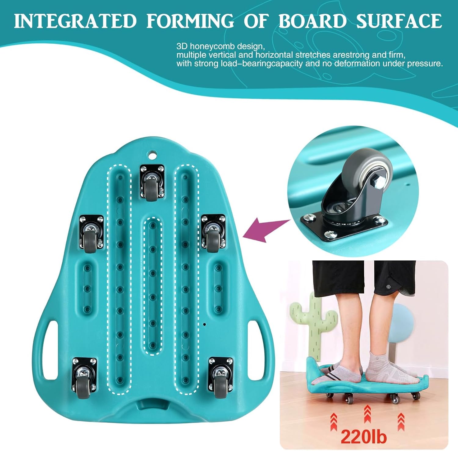 Large Scooter Board for Kids, Sensory Scooter Board, Sit Down Floor Scooter Board with Handles and Buckle, Play and Sensory Training, Indoor Outdoor Sports