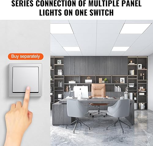 Miniatura 5 de VEVOR Paquete de 1 luz LED de panel plano de 2 x 4 pies, 6000 lm 50 W, lámpara LED de techo con temperatura de color ajustable de 3500 K4000 K5000
