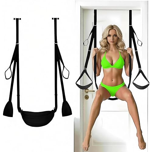 BDSM Bondage Toys Sex Toys for Bedroom Sexy Accessories for Adjustable Adult for Couples Hanging Swing Portable Sling Door Swing for Adult Sex Furniture Holds up to 300lbs Yoga Sweater P1