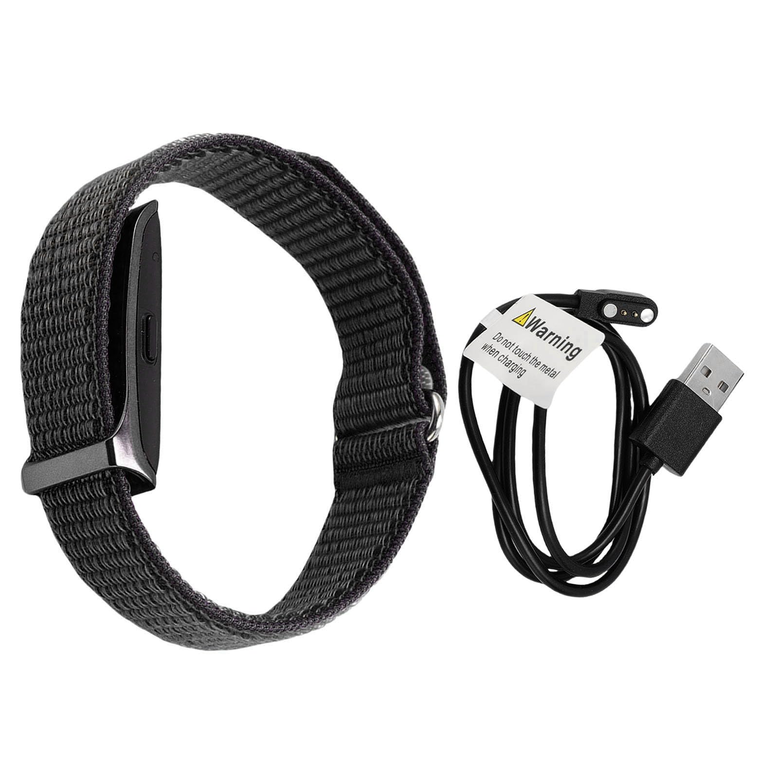 POENVFPO Pulsera Inteligente, Rastreador de Ejercicios con Contador de Pasos, Monitor de Frecuencia Cardíaca, Rastreador de Sueño, Resistente Al Agua hasta 10 M, Batería de Larga Duración (Black)