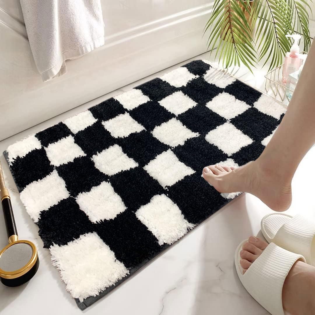 Luxe Home Vegas Kids Bath Mat (40x60 cm) Bathroom Mat - Check | Extra Soft and Absorbent Microfiber Bath Rugs, Non-Slip Plush Shaggy Bath Mat, Machine Wash Dry |Bathroom Floor, Door for Room (B0D25S4YP5) Amazon Price History, Amazon Price Tracker