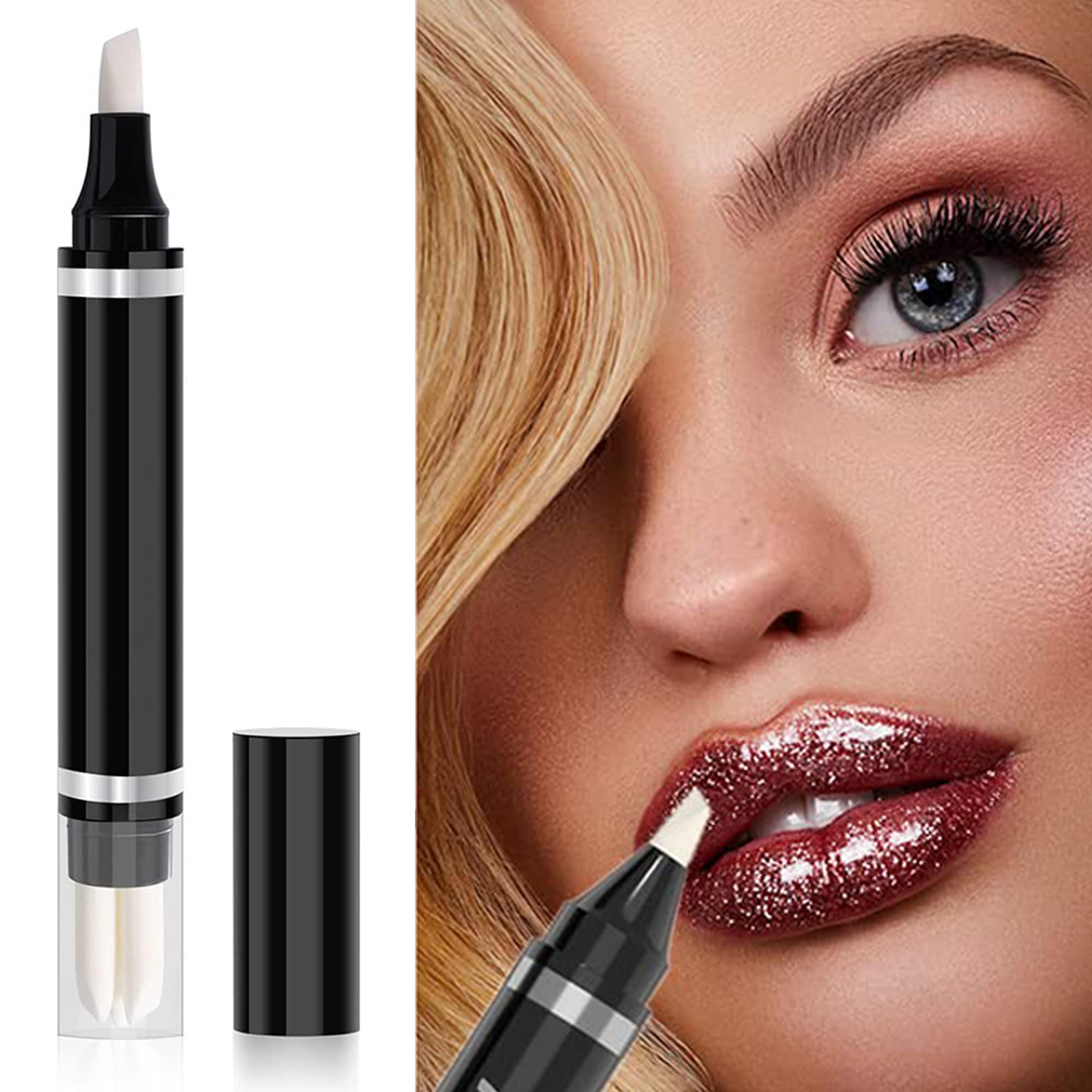 Lápiz removedor de maquillaje de ojos, corrector de ojos, removedor de lápiz, sin lavado, corrección rápida, delineador de ojos manchado, fácil de usar y fácil de usar y fácil de viajar, con 2