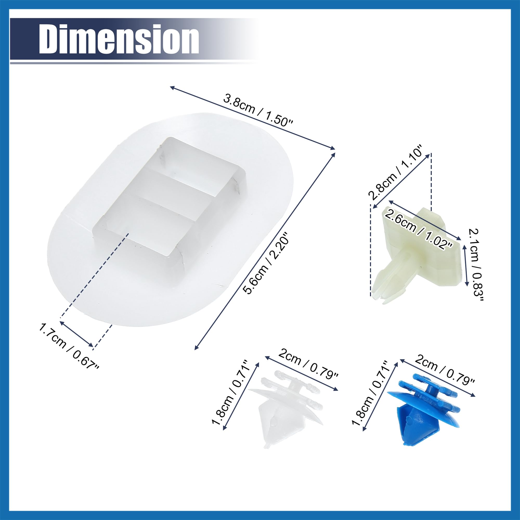 ABSOPRO Auto Gonna Fissaggio Clip Set 10pz Bianco per Citroen DS3