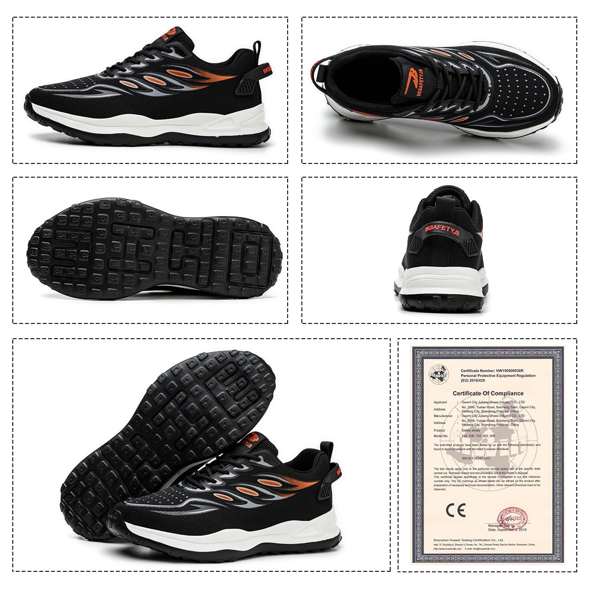 Scarpe Antinfortunistiche Uomo Donna Comode Sportive da Lavoro con Punta in Acciaio 36-46EU