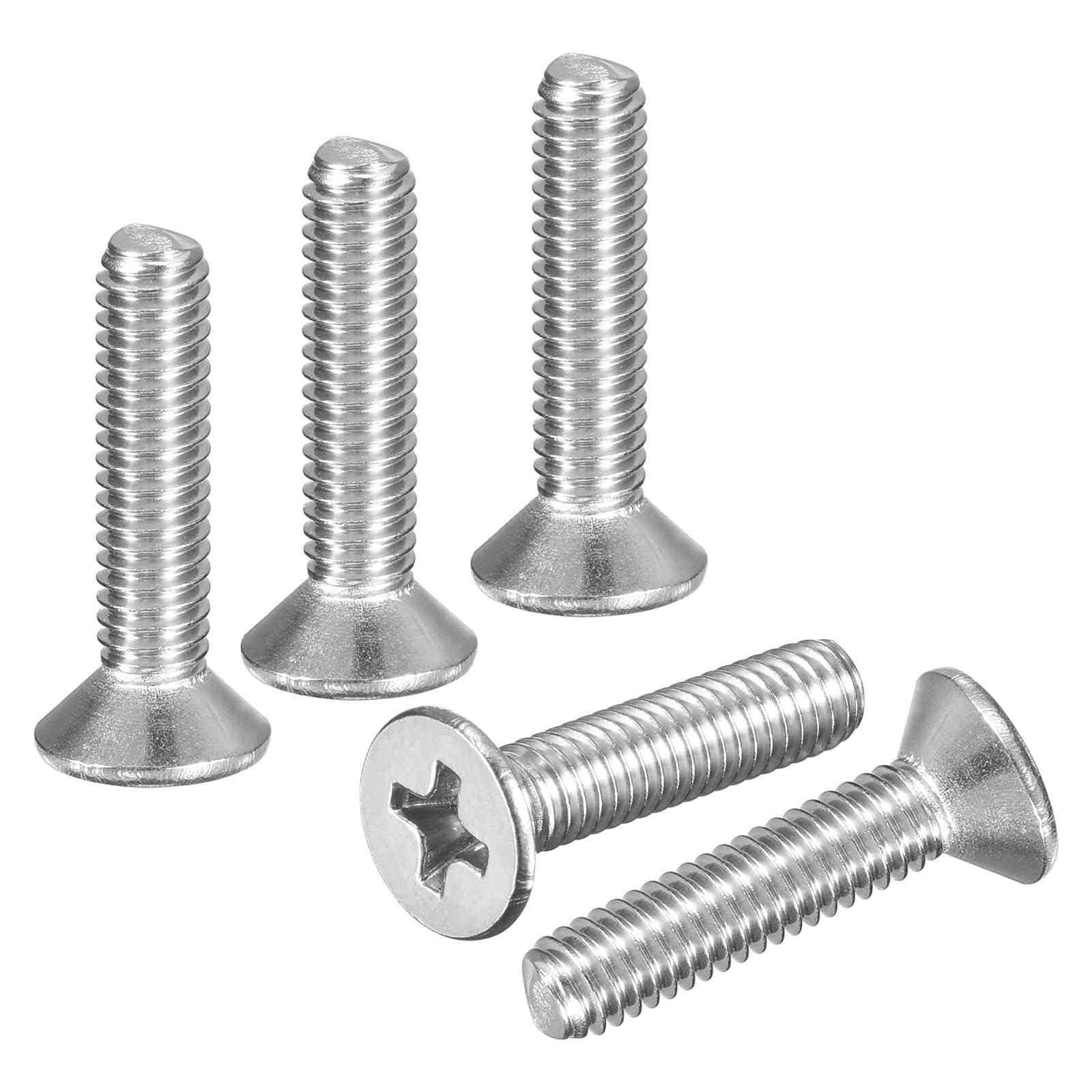 DTGN M4-0.7x18 Flat Head Countersunk Machine Screws - 50pcs - Good for Furniture and Machinery - 304 Stainless Steel Phillips Machine Screws Bolts - Silver — image 1
