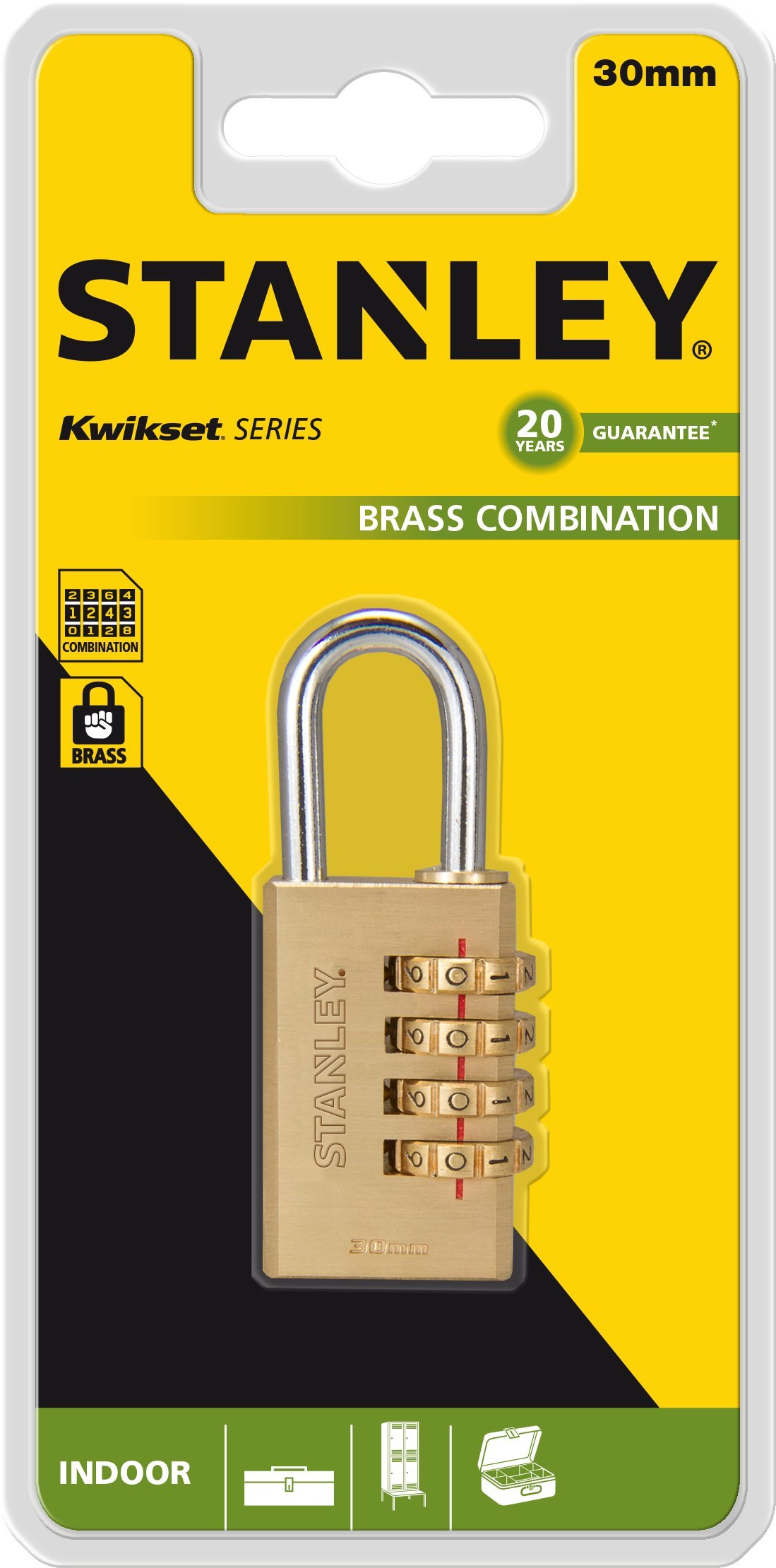 Stanley Lucchetto a Combinazione 30 mm a 4 Cifre per Armadietti Palestra, Borse, Sacche, Cassette Sicurezza