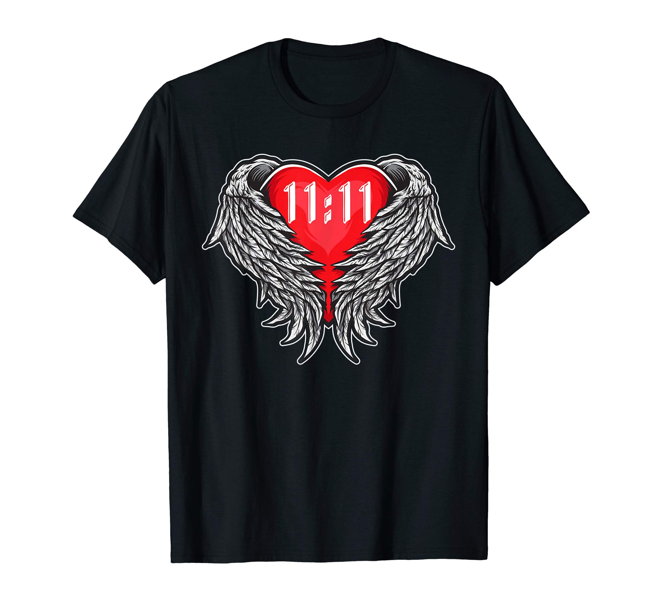 Angel Number Clothing Co. by AAMAngel Number 11:11 With Heart And Wings Of Angel T-Shirt
