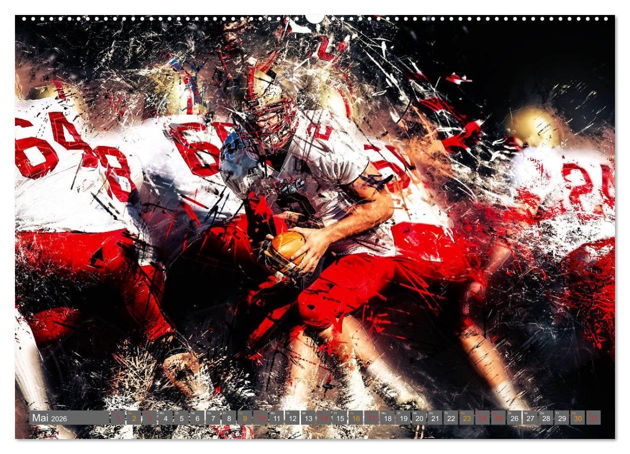 American Football - so cool (Wandkalender 2026 DIN A2 quer), CALVENDO Monatskalender: American Football, Teamsport der Extra-Klasse - beispiellose ... Kraft und Taktik. (CALVENDO Sport)