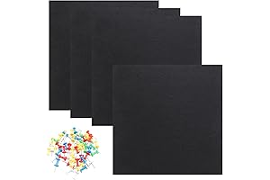 Fumwase Black Felt Board 12x12 - Large Removable Felt Bulletin Board for Office School Home