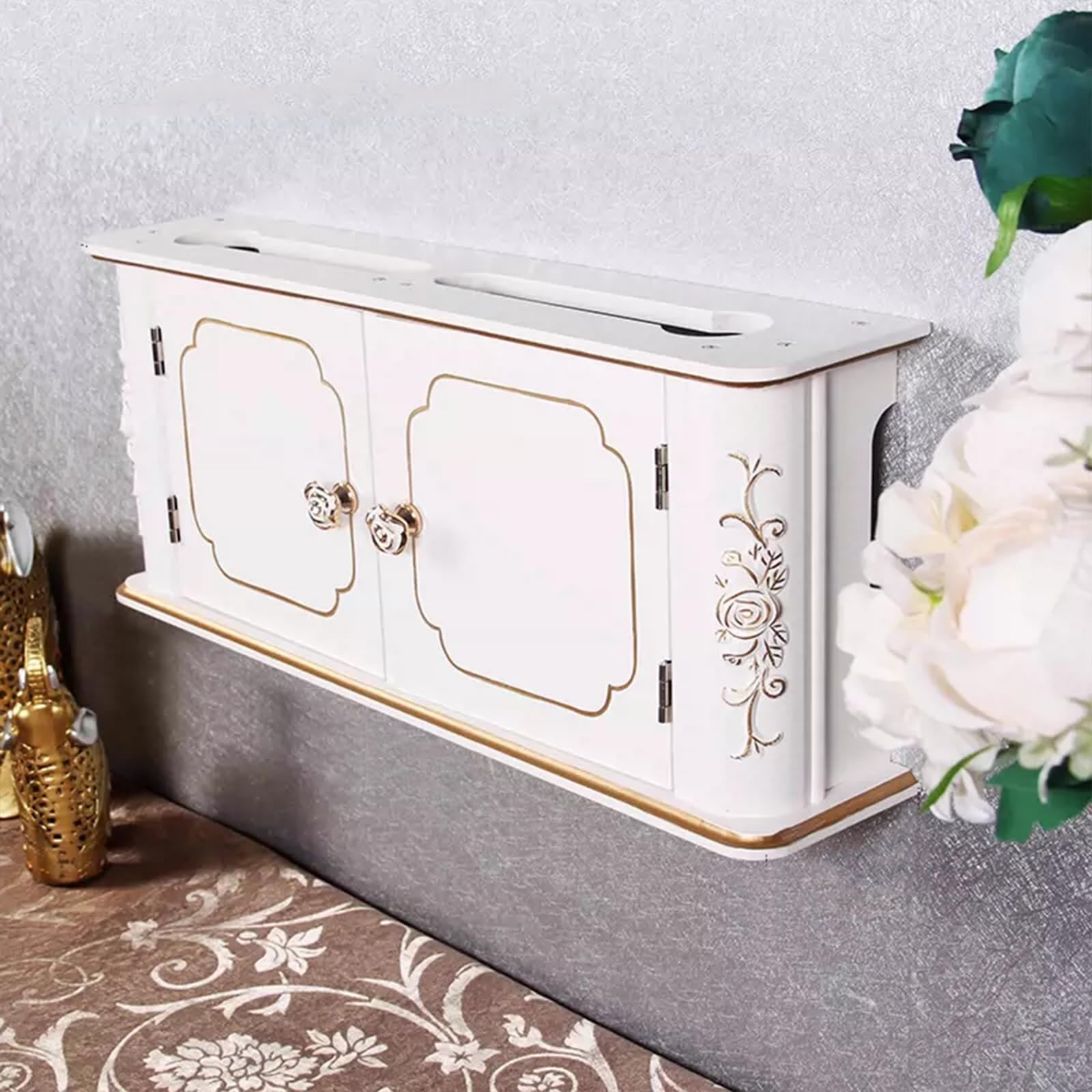 Étagère flottante en bois pour la gestion des routeurs et des câbles, étagère de rangement multifonction pour organiser et cacher les fils proprement