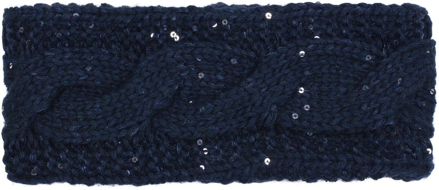 styleBREAKER Women Browband coarse knit with plait pattern and sequins, warm fleece lining, hair band, headband 04026002 - Image 2