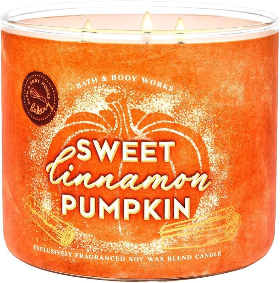 Amazon.com: Bath & Body Works Sweet Cinnamon Pumpkin 3-Wick Candle 14.5 ...