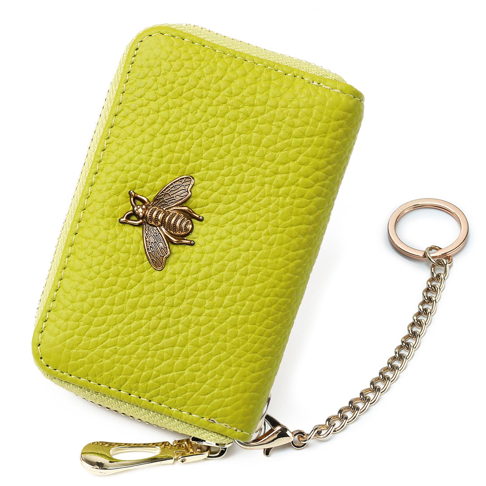 imeetu RFID Credit Card Holder, Small Leather Zipper Card Case Wallet for Women