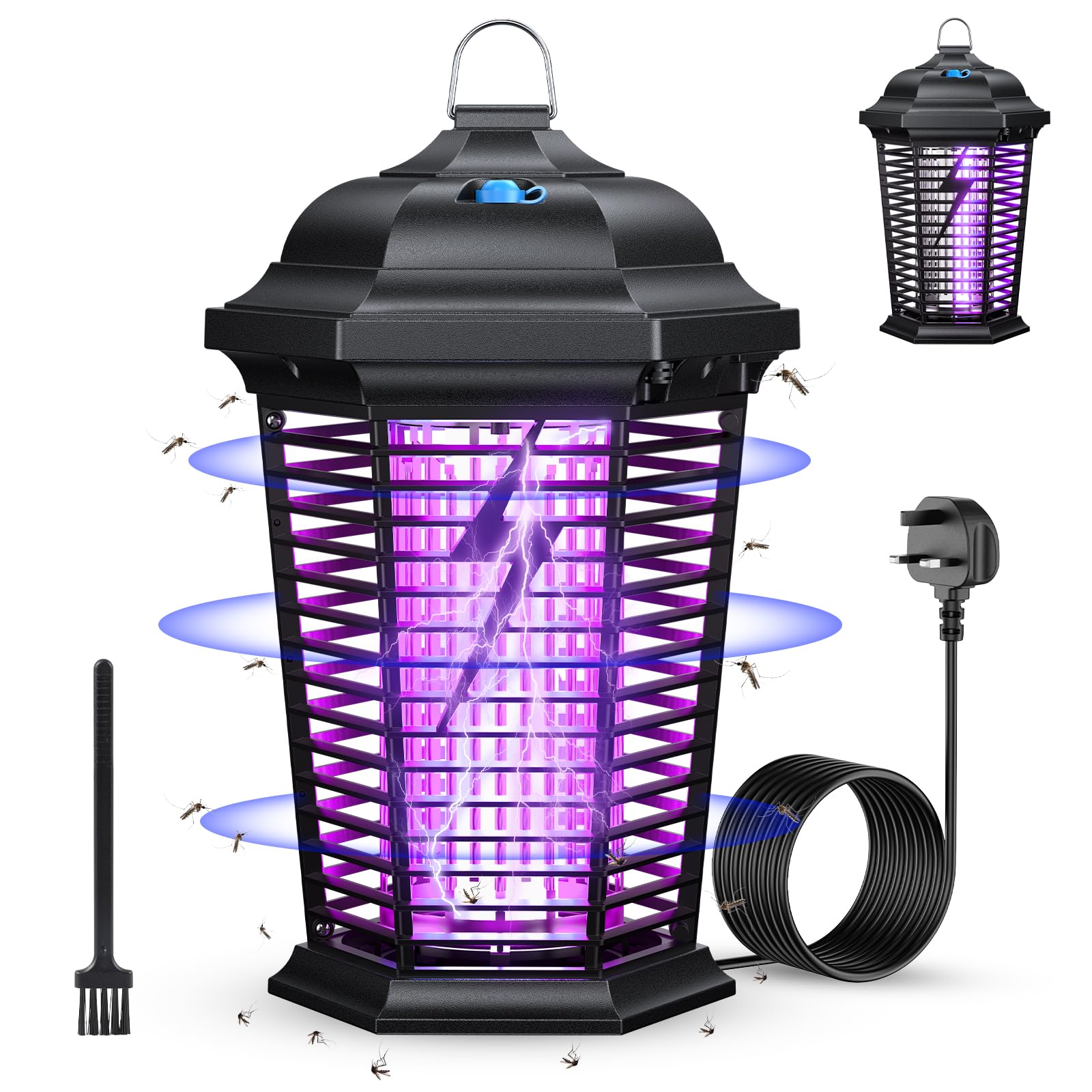 Electric Fly Zapper Indoor Outdoor, Carbon black