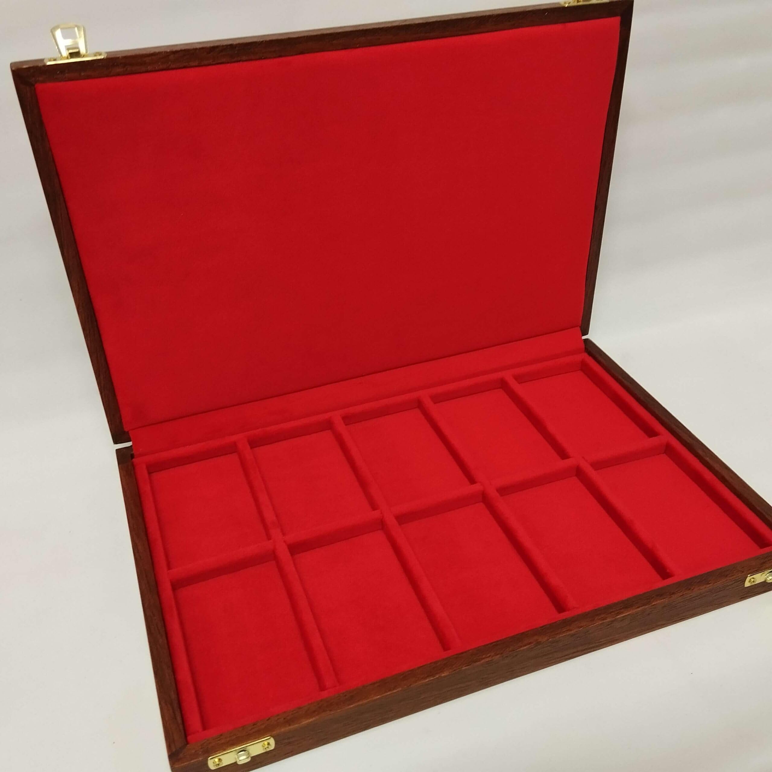 Medaillen Box für 2 Medaillen oder Ringe – Personalisierbare Holzvitrine, Gravur möglich, Handarbeit aus Italien