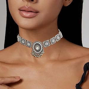 アクセサリー Indian Jewelry Indian Earrings Jhumka Silver Oxidized Antique Ethnic Women
