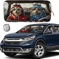 Vista 12 de [2025 Actualización] Parasol para parabrisas con palmera tropical y puesta de sol en la playa, para automóvil, SUV, camión, mantiene el vehículo