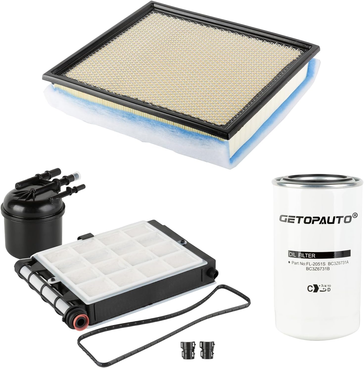 FA2031 Engine Air Filter, FD4625AA Fuel Filter, FL2051S Oil Filter Filter Change Kit Compatible with 2020-2022 Ford F250 F350 F450 F550 6.7L