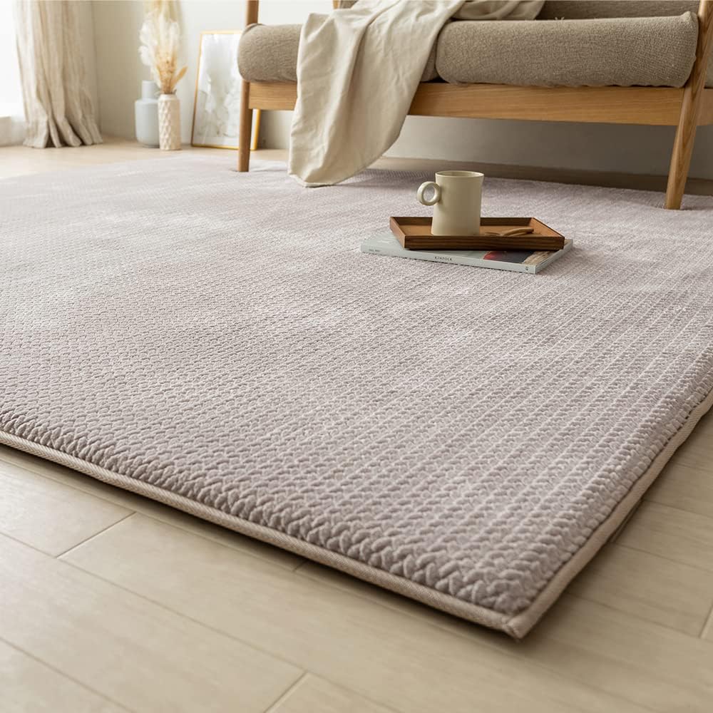 La cushion rugヘリンボーン  ベージュ 185x185cm La cushion rugヘリンボーン ベージュ 185x185cm La cushion rug