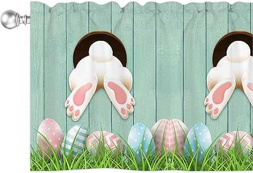 Miniatura 6 de Cortinas de trébol de gnomo trébol, cenefas de ventana del día de San Patricio, cortinas cortas con bolsillo para barra, paneles de cortina cortos,