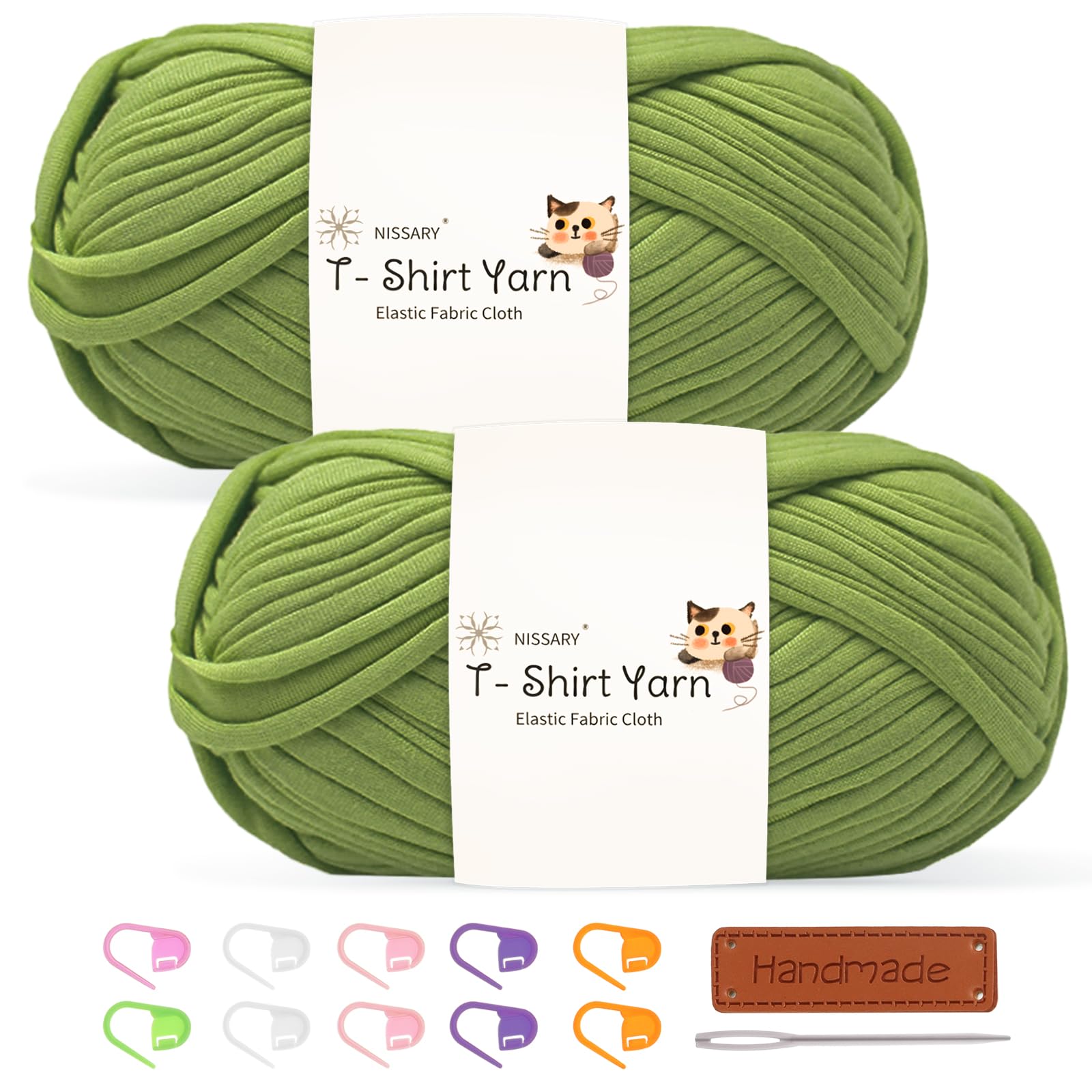 T Shirt Yarn for Crocheting 100gx2 Chunky Crochet Yarn Elastic Fabric Set, Ideal for DIY Bags Blankets