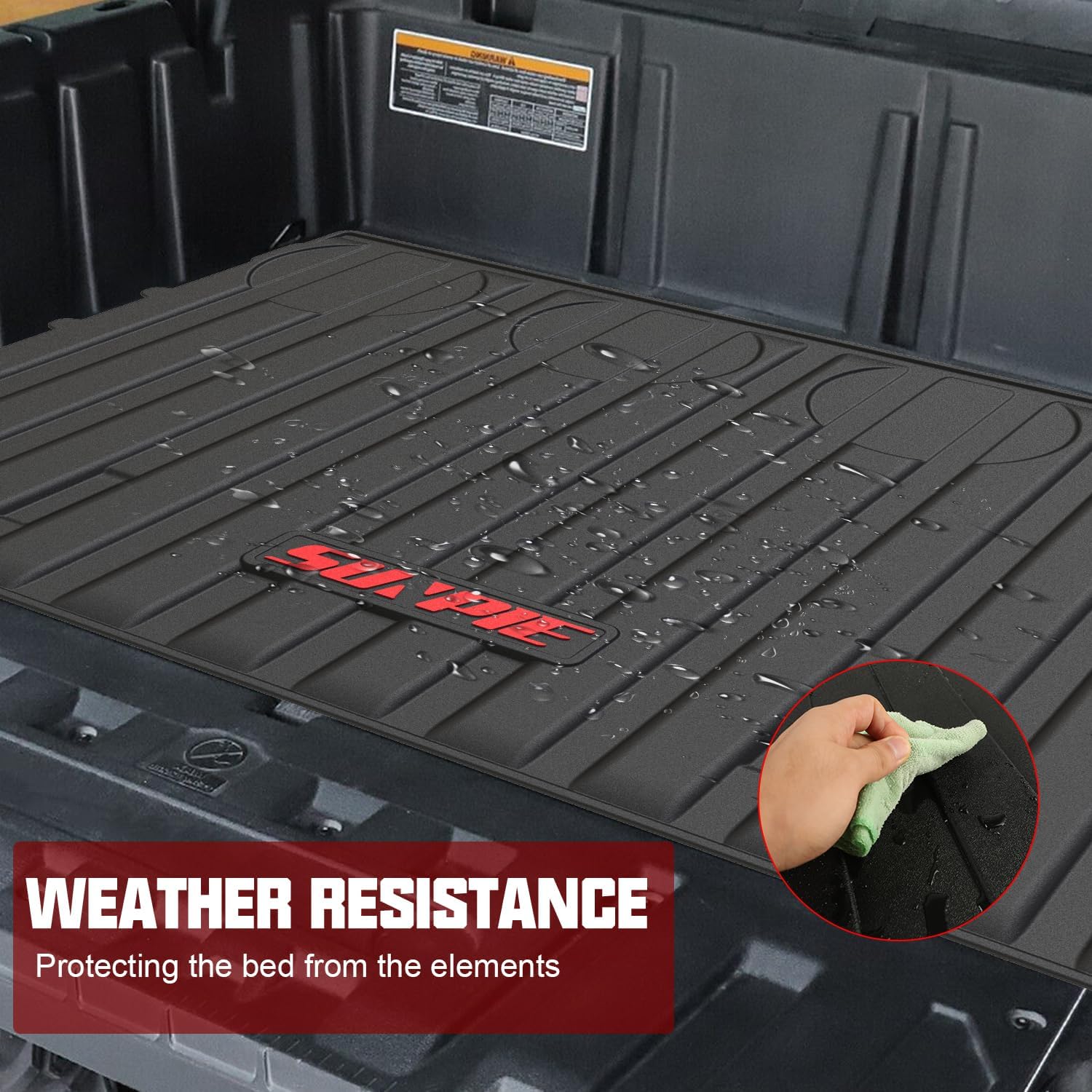 SUNPIE Bed Liner Compatible with Can-am Defender HD5/HD7/HD8/HD10/HD11/MAX 2016 2017-2026 (Not for Pro Model), Rear Cargo mat w/TPE All Weather Protector Cargo Tray, Protect Against Scratches