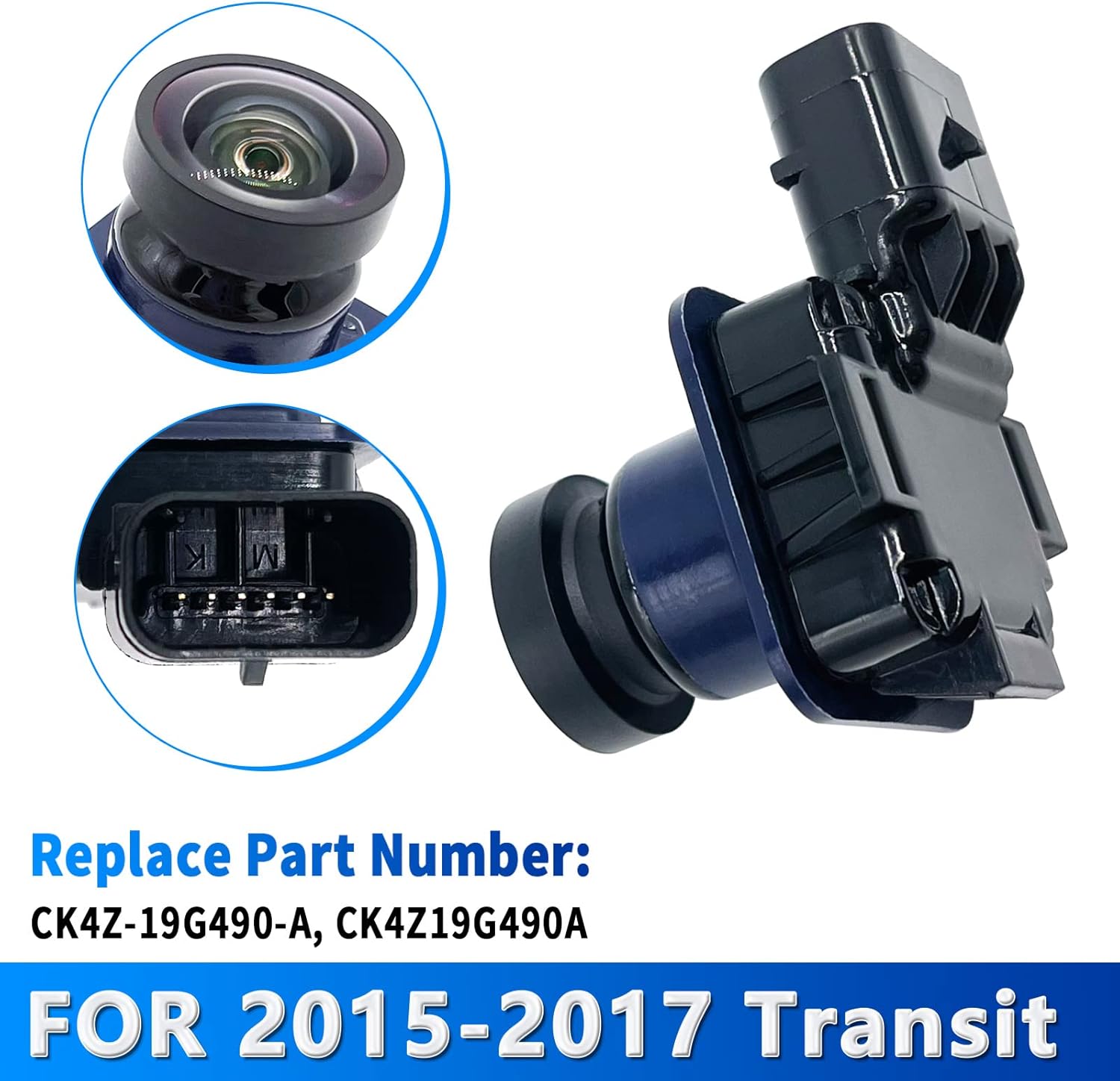 Rear View Back Up Camera Compatible with Ford Transit 150/250/350/350HD 2015 2016 2017 Ford Transit Cargo Van 2018-2019 Reverse Parking Assist Camera Replaces CK4Z-19G490-A CK4Z19G490A