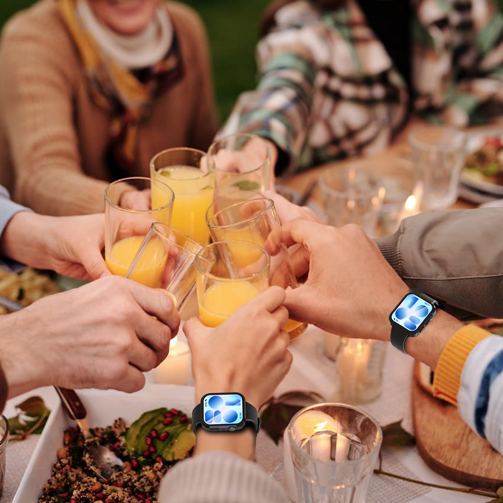 Hianjoo Etui kompatybilne z Huawei Watch Fit 5, etui ochronne na zegarek Fit 5, odporne na zarysowania, miękkie, lekkie etui z tworzywa TPU, przezroczyste, czarne, srebrne, różowe, różowe złoto, 5 szt