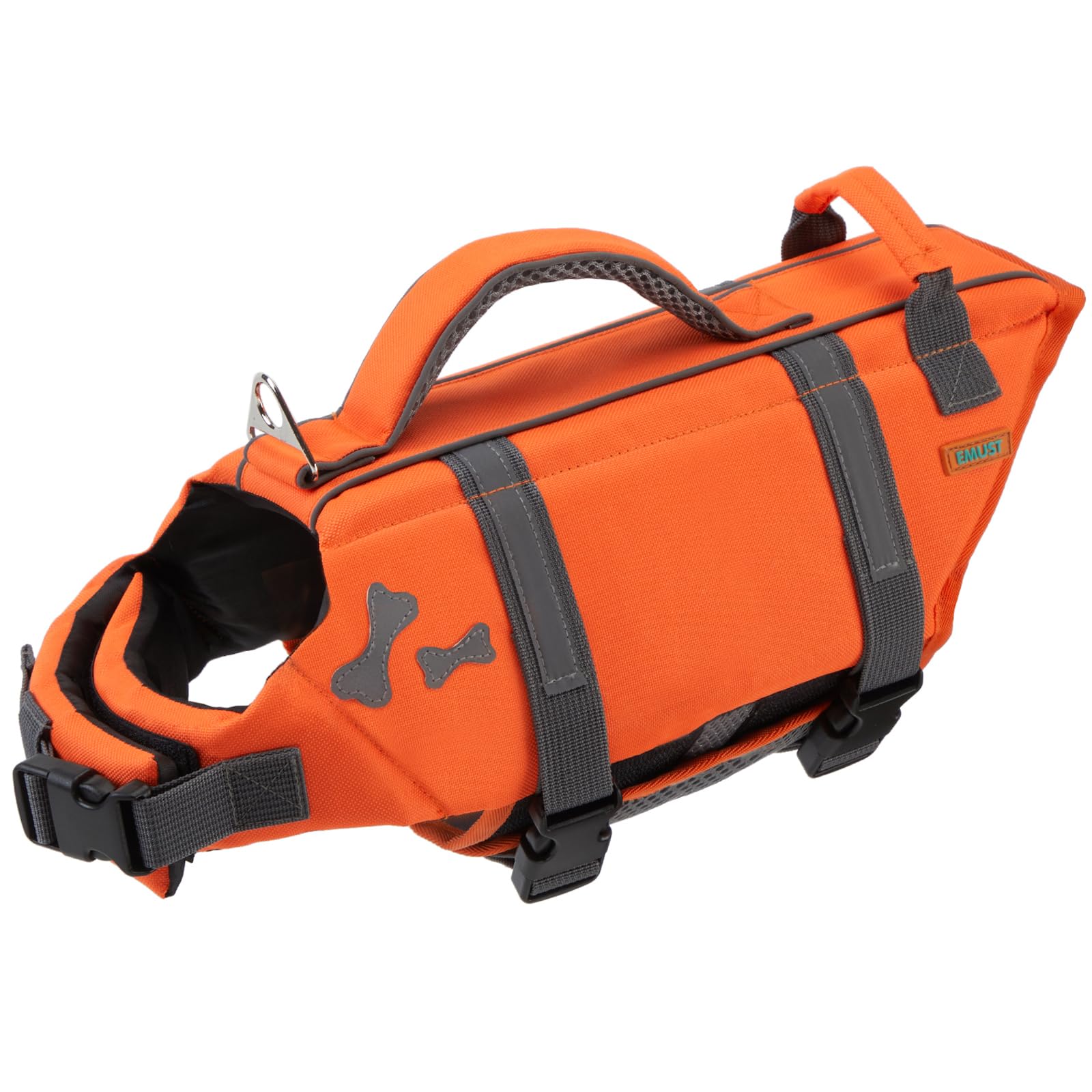 EMUST Dog Life Jacket, Dogs Life Vests for Swimming, Beach Boating with High Buoyancy, Dog Flotation Vest L, NewOrange