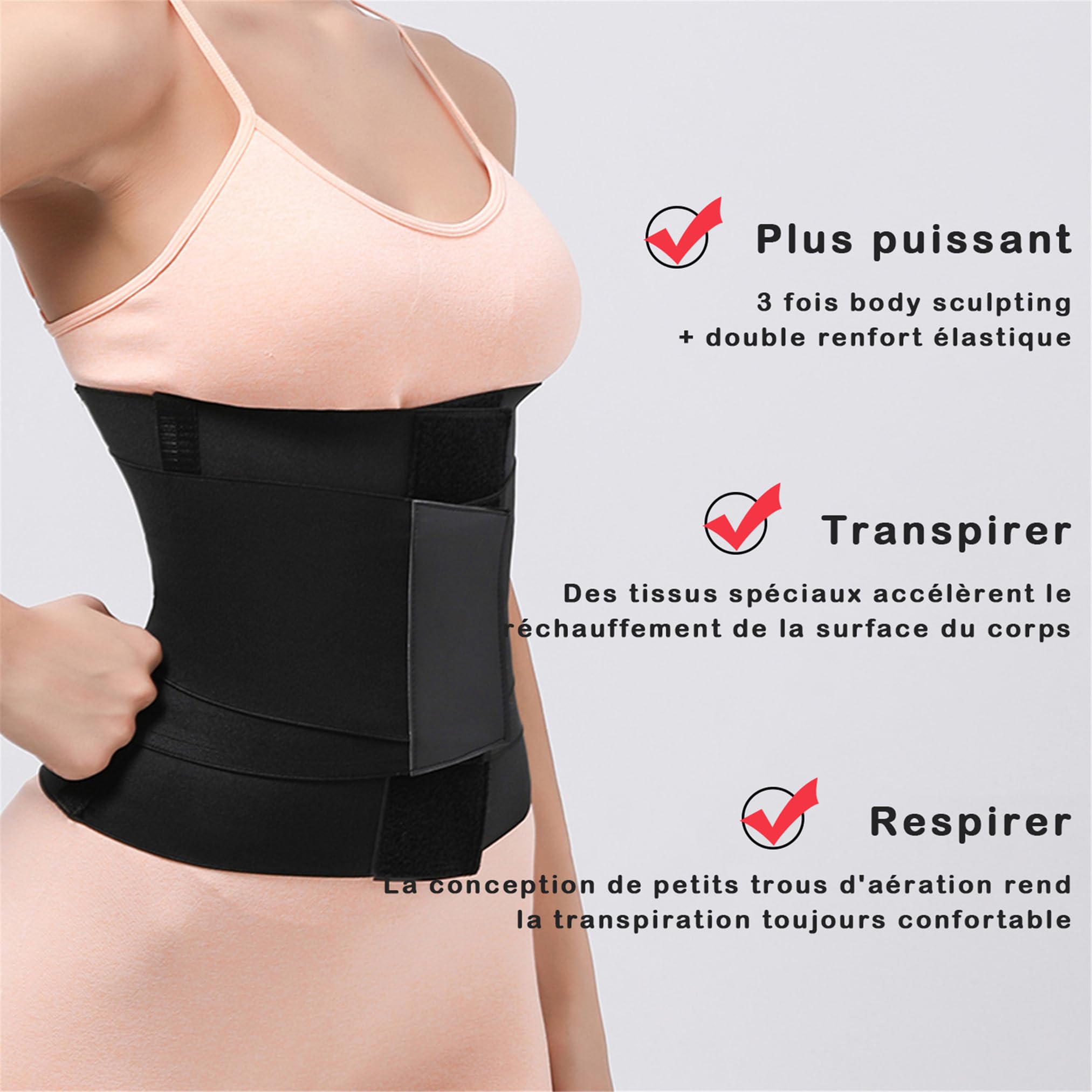 Taille Trainer Ajustable Shape Sculptants Sports Transpiration Ventre Plat Femme 3 Bandes de Scratch Serre Taille Elastique Nylon Lingerie Shapewear