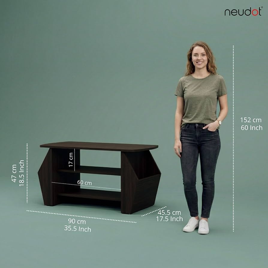 NEUDOT Smash Coffee Table with Storage | Engineered Wood | Center