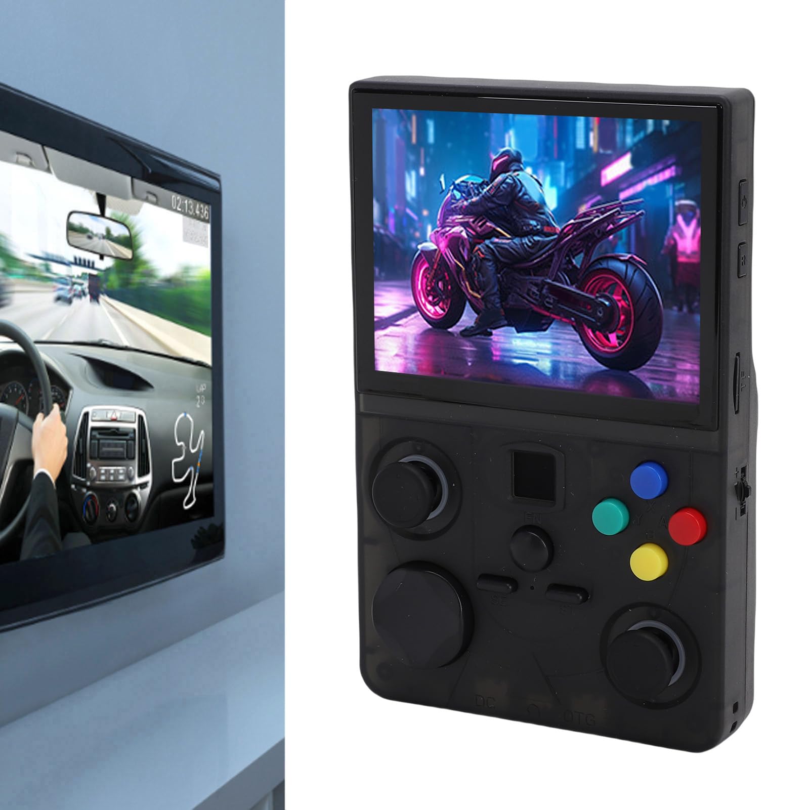 Pissente Console D'émulateur de Jeu Vidéo Portable, Double Joystick, WiFi, Rétro, avec écran de 3.5 Pouces, pour de Longues Sessions (64G)